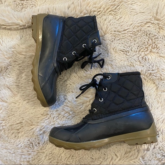SPERRY GIRLS PORT BOOT RAIN BOOT - BLACK 3M - Picture 1 of 8